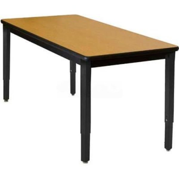 Wisconsin Bench WB Mfg 42" x 60" Lobo Heavy Duty Table w/ Adjustable Legs - Fusion Maple QSLOB7099-ABP-94